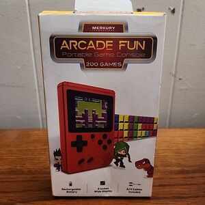 Merkury Arcade Fun Game Boy Color 200-In-1 Built In Games With Charge Cord Red